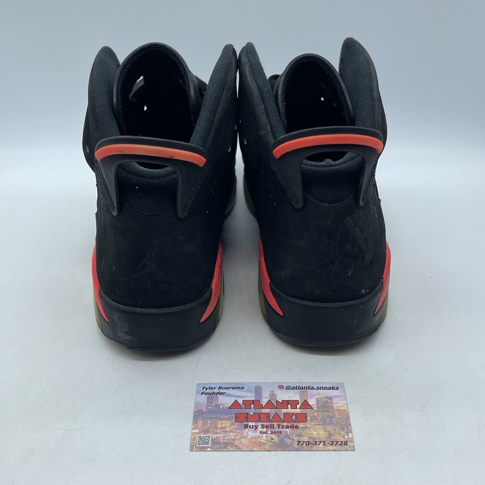 Size 10.5 - Jordan 6 Retro Infrared Black Pink  2014 Black Suede (384664-023)