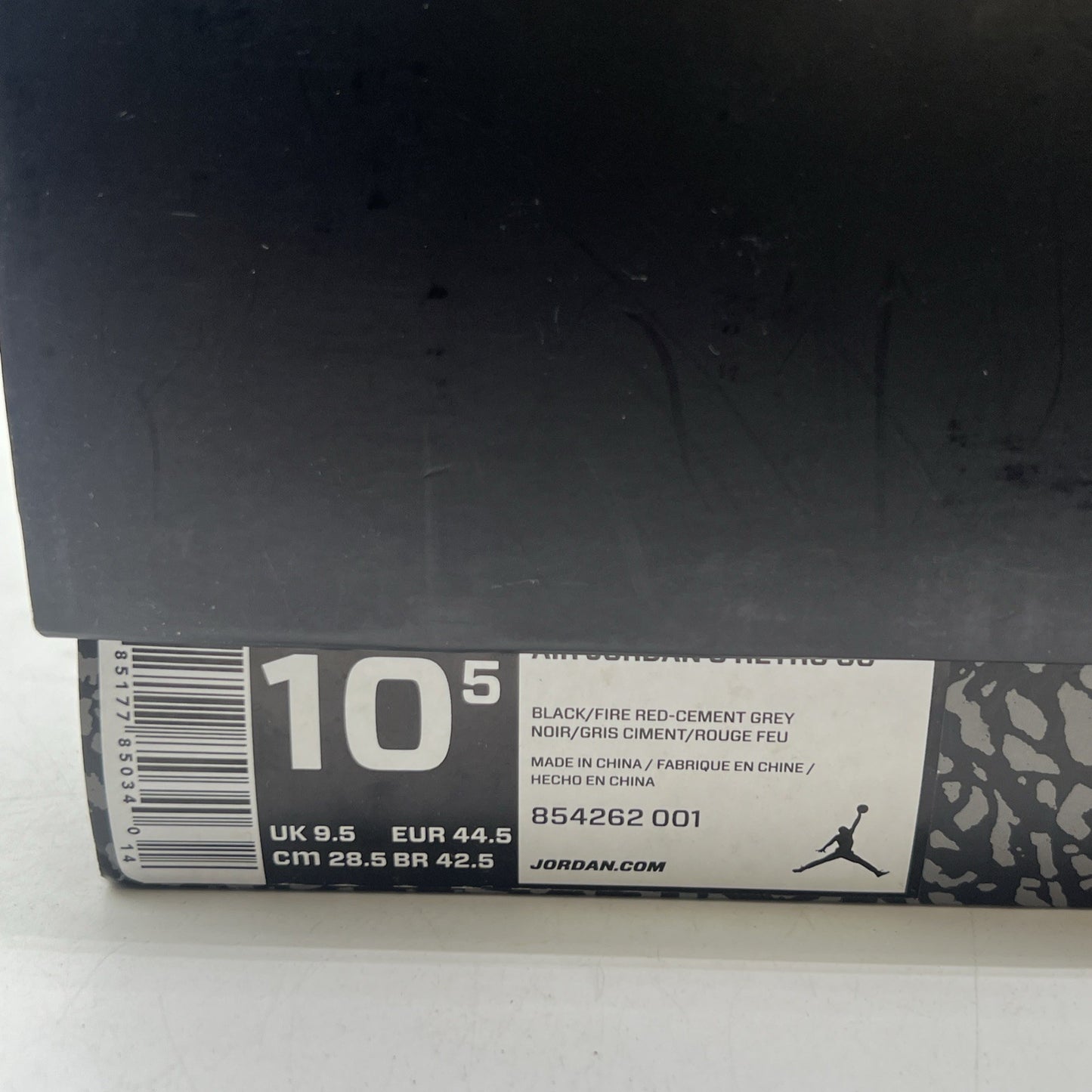 Size 10.5 - Air Jordan 3 Retro OG Mid Black Cement (854262-001)