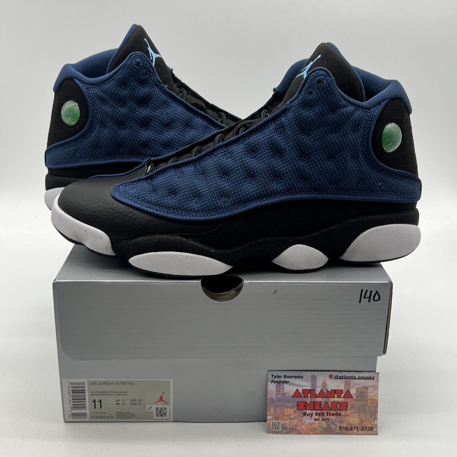 Size 11 - Jordan 13 Navy 2022 White Black Leather (DJ5982-400)