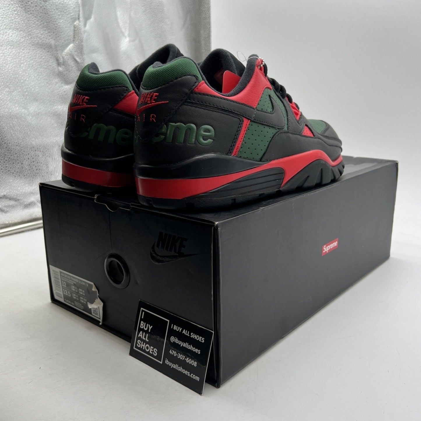 Size 12 - Nike Supreme x Air Cross Trainer 3 Low Black Gorge Green (CJ5291-001)