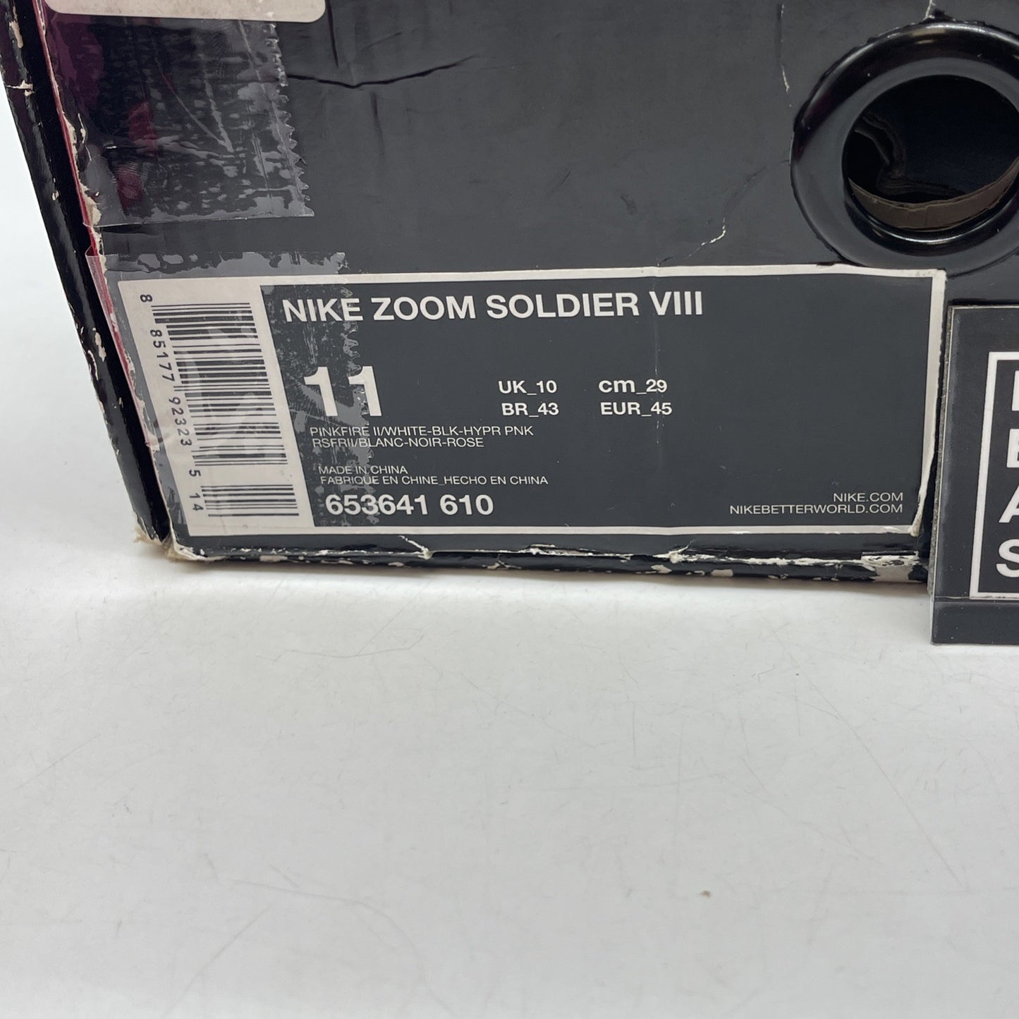 Size 11 - Nike Zoom Soldier 8 Pink (653641-610)