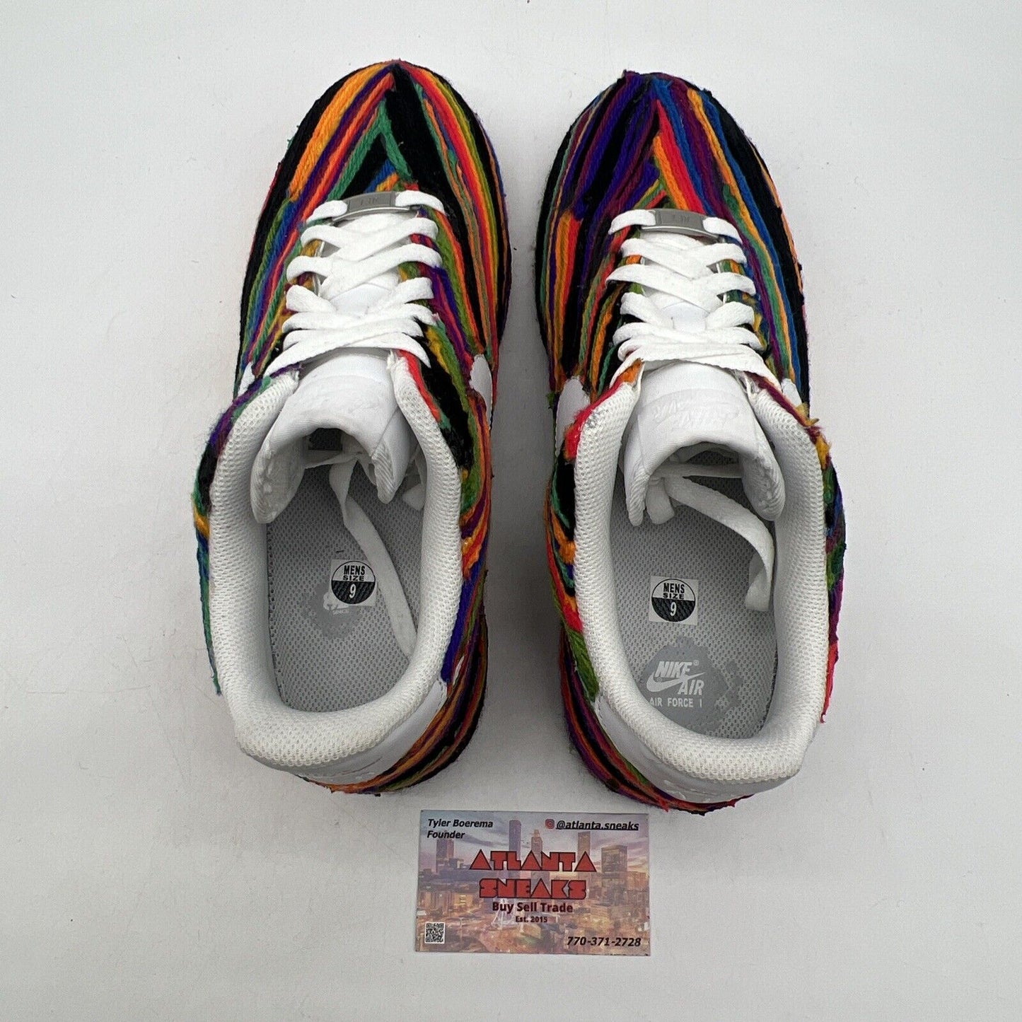 Size 9 - Nike Air Force 1 Low '07 White Multi Color Customs  (315122-111)