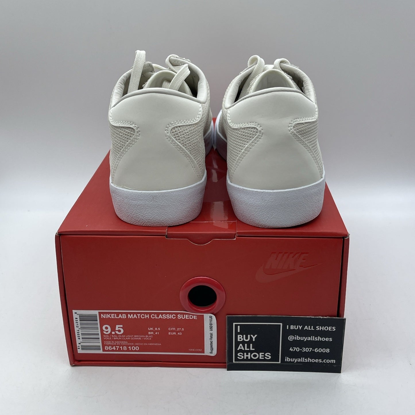 Size 9.5 - NikeLab Match Classic Suede Sail White (864718-100)