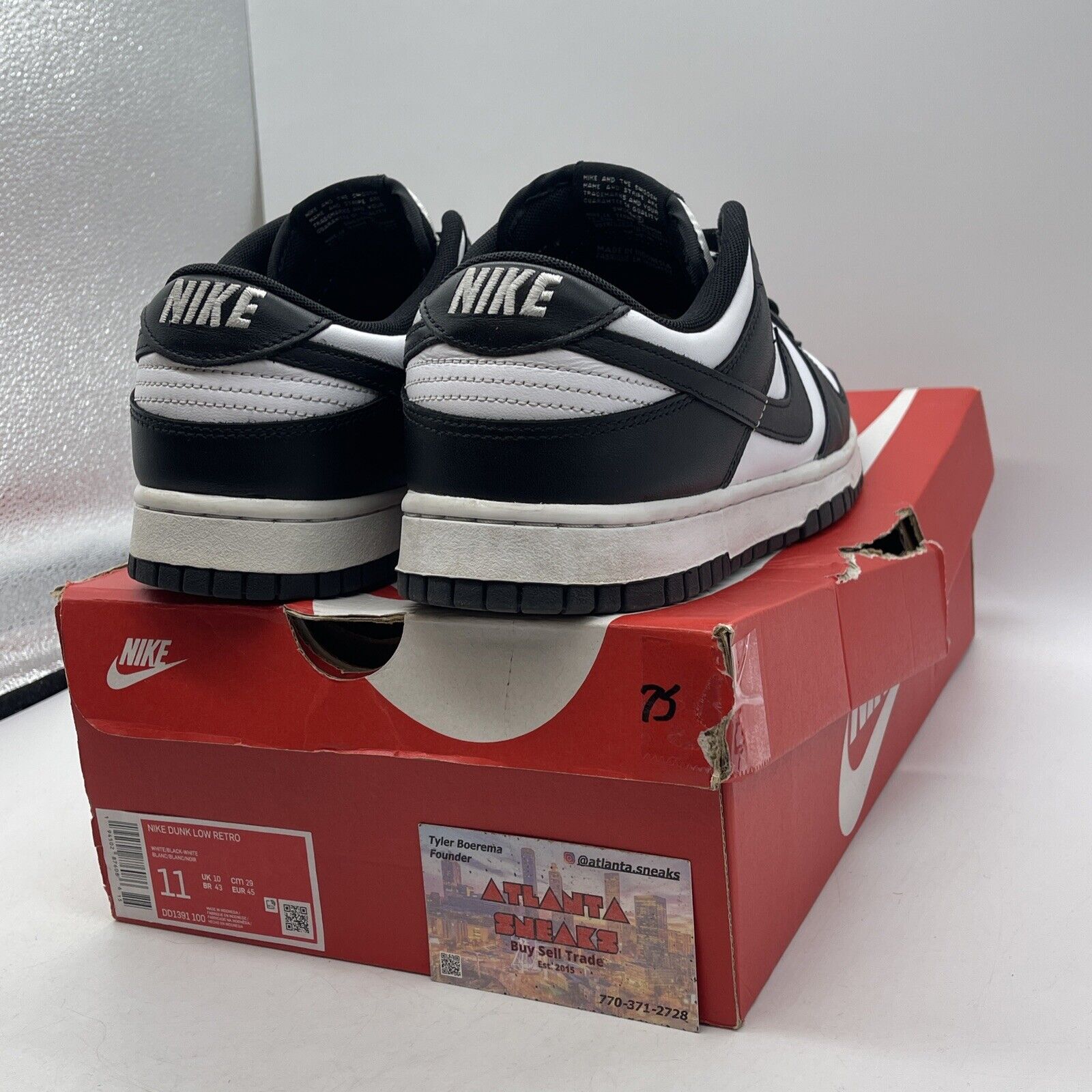 Size 11 - Nike Dunk Low Black White Leather (DD1391-100)