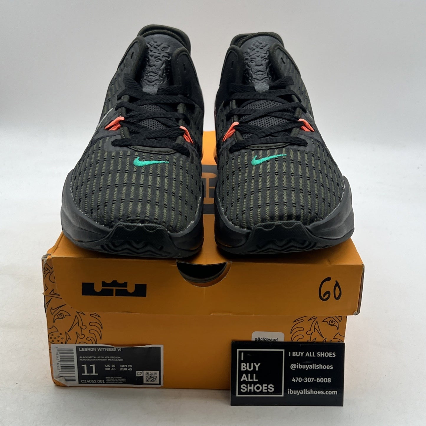 Size 11 - Nike LeBron Witness 6 Black Sequoia Crimson Pulse (CZ4052-001)