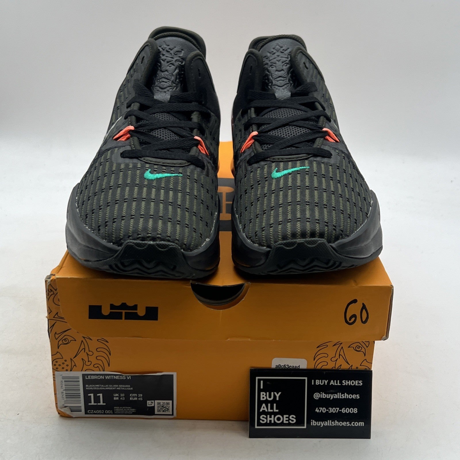 Size 11 - Nike LeBron Witness 6 Black Sequoia Crimson Pulse (CZ4052-001)