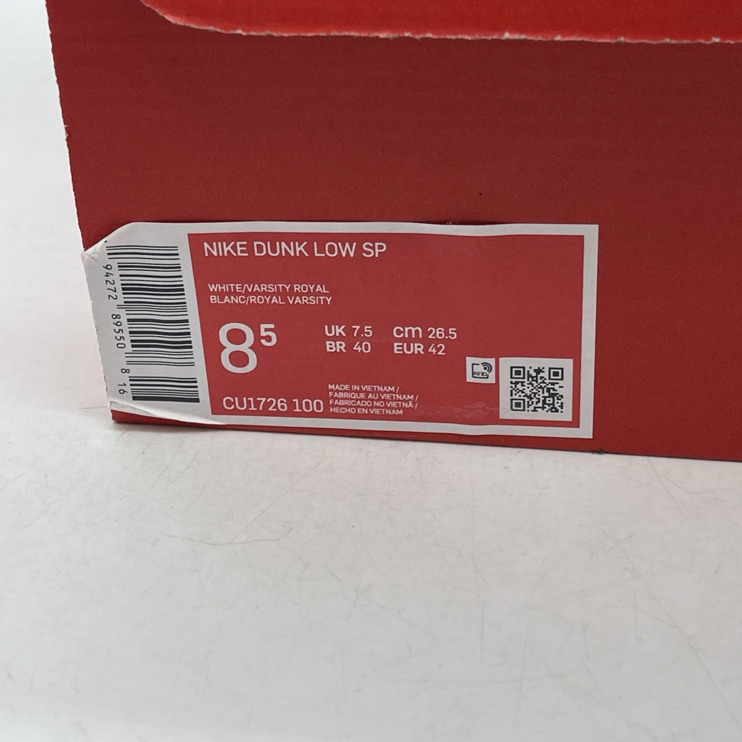 Size 8.5 - Nike Dunk Low Retro SP Kentucky 2020 (CU1726-100)