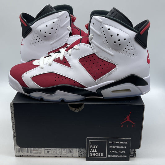 Size 9.5 - Jordan 6 Retro OG Mid Carmine Red White Leather Suede (CT8529-106)