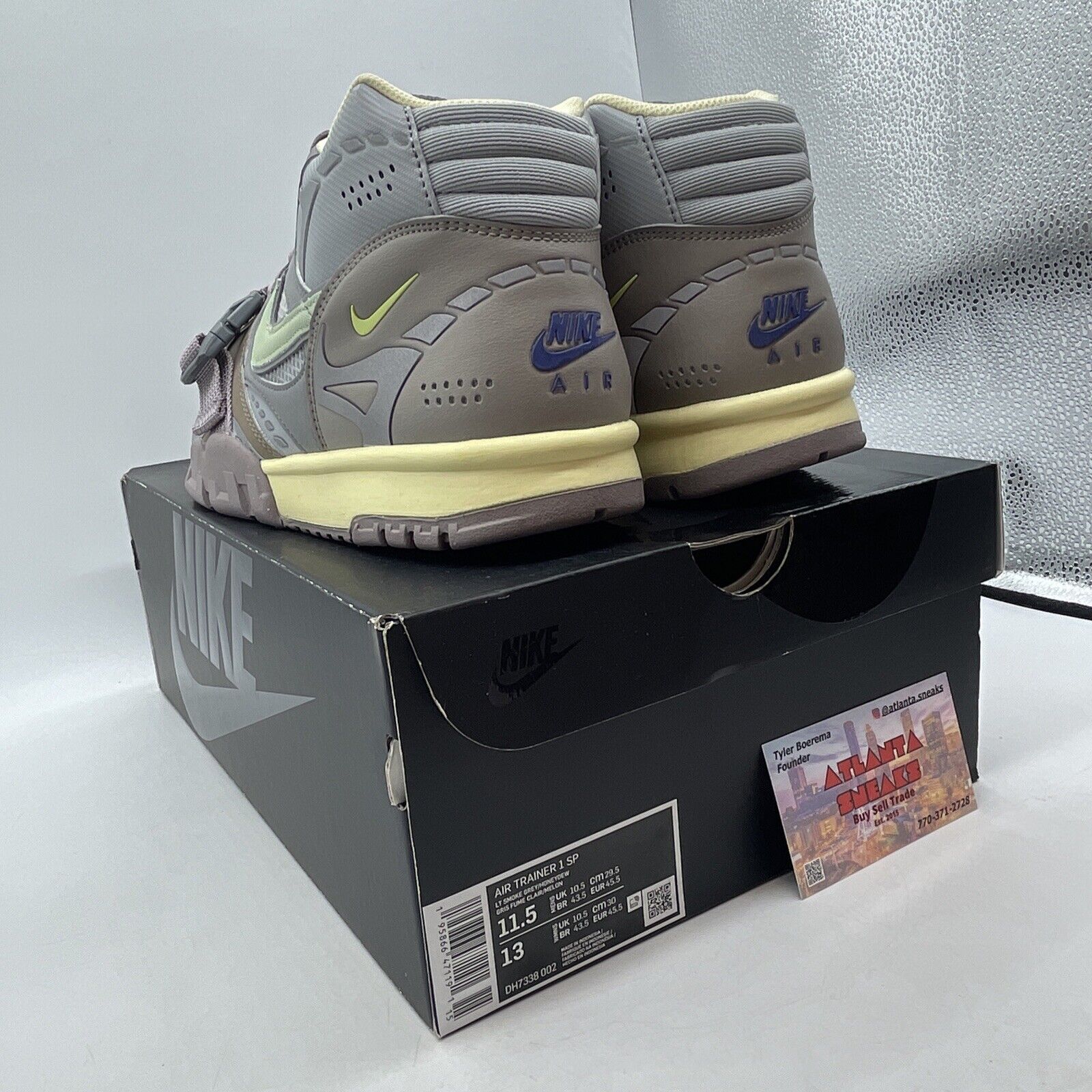 Size 11.5 - Nike Air Trainer 1 Honeydew Green Grey Brown Yellow (DH7338-002)