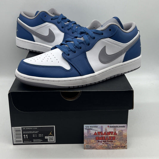 Size 11 - Jordan 1 Low True Blue Cement Brand New Og All