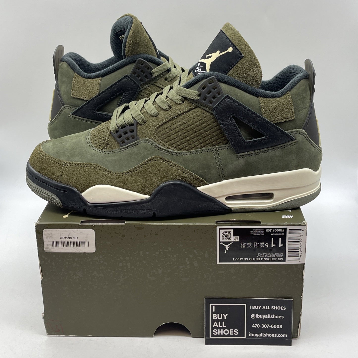 Size 11.5 - Air Jordan 4 SE Retro Low Craft Olive (FB9927-200)