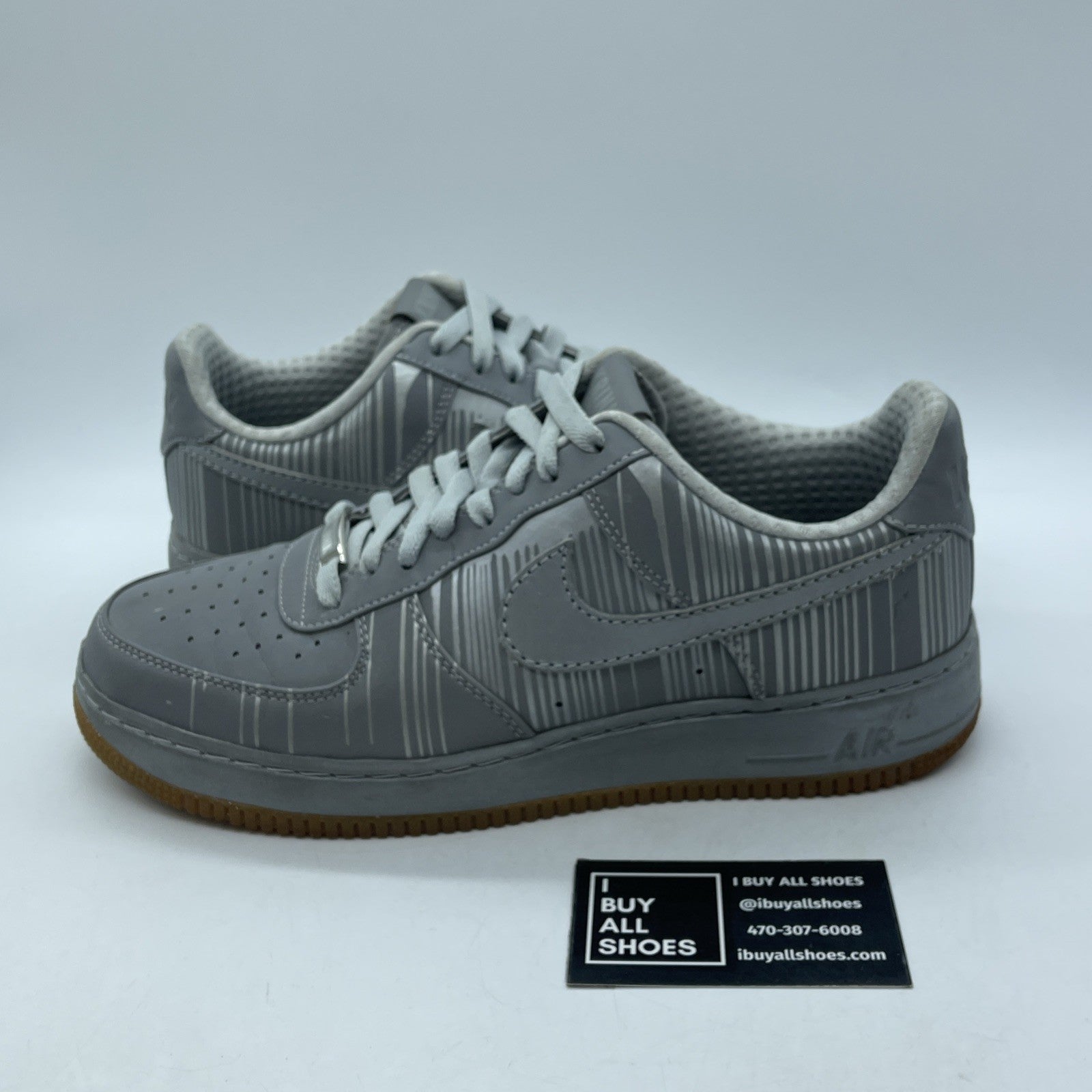 Size 9.5 - Nike Air Force 1 Supreme Low Krink Grey Leather Suede (318985-002)
