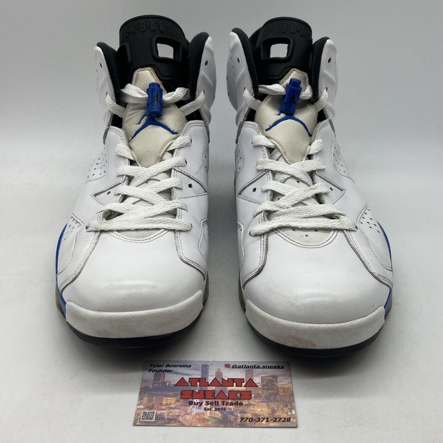 Size 11 - Air Jordan 6 Retro 2014 Sport Blue White Black Blue Leather 384664-107