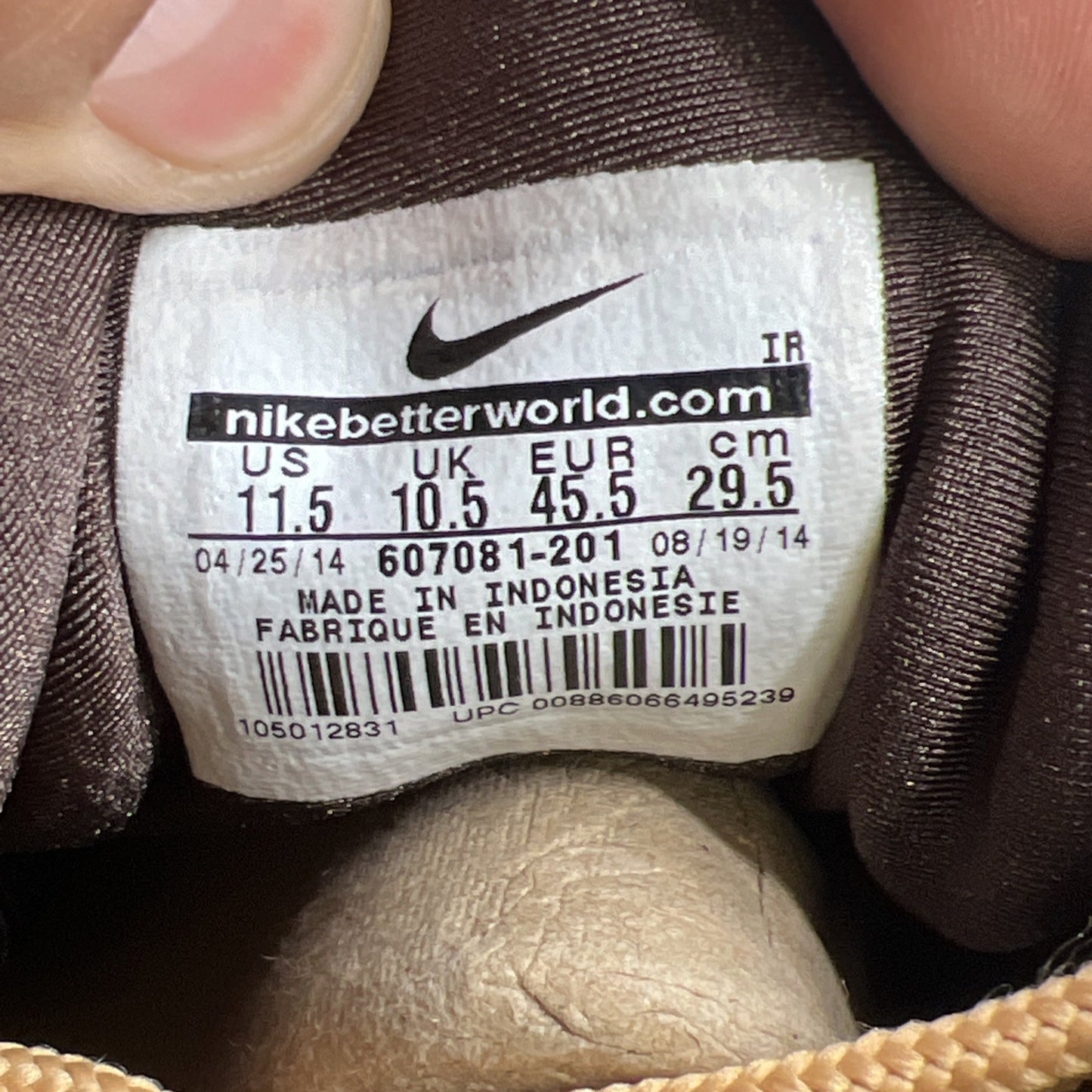 Size 11.5 - Nike Air Trainer 1 Prm Qs Mid Flax (607081-201)