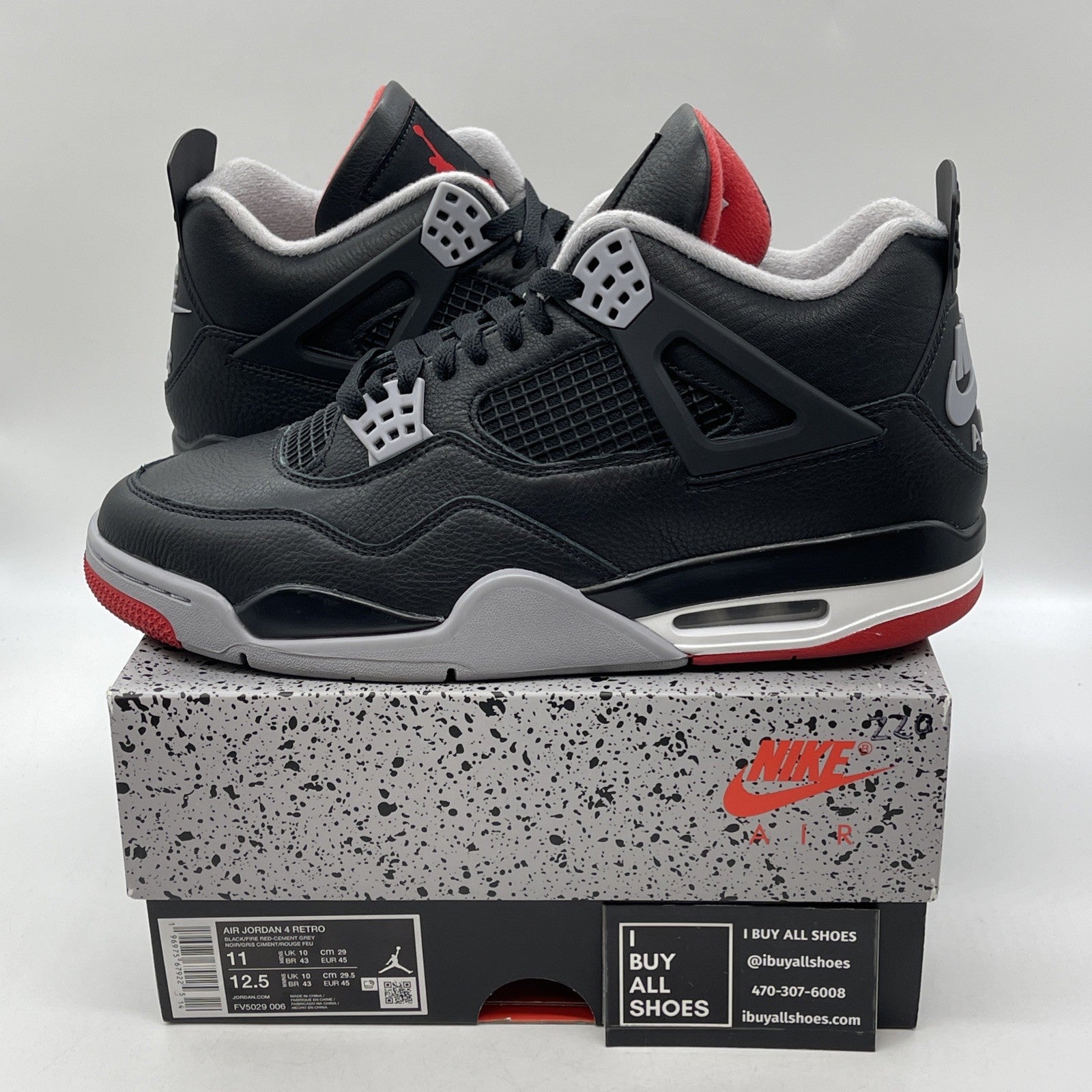 Size 11 - Air Jordan 4 Retro bred release 2012 (FV5029-006)