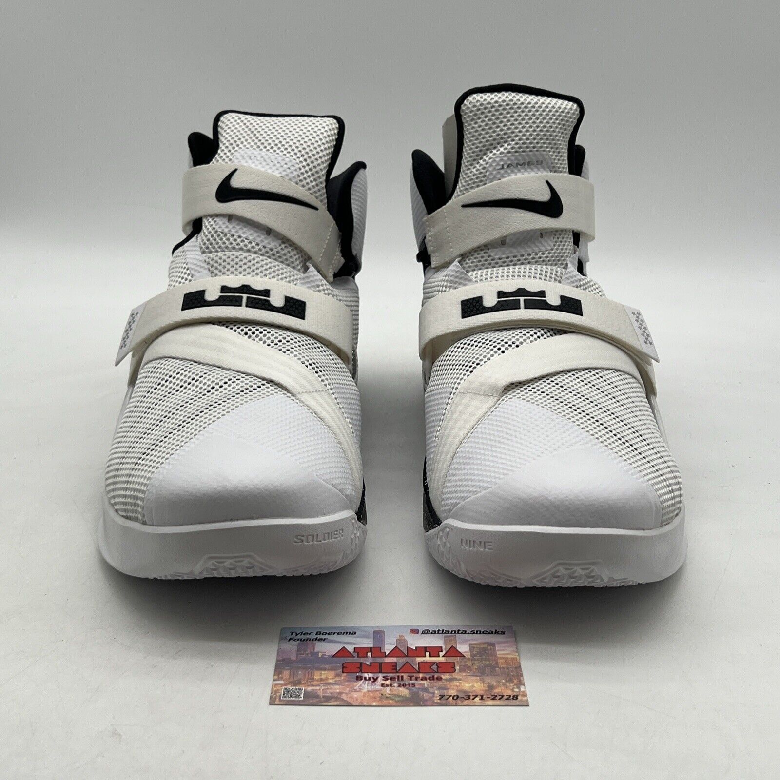 Size 14 - Nike LeBron Soldier 9 TB Team Oreo White Black (846246-110)