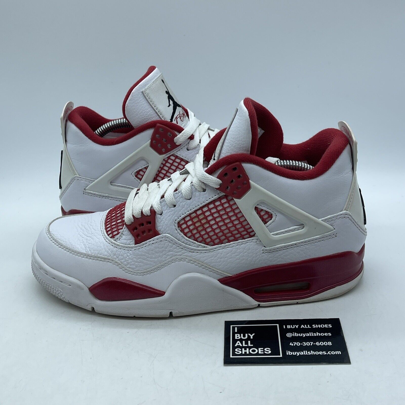 Size 9 - Jordan 4 Retro alternate 89 Red Black White Leather (308497-106)