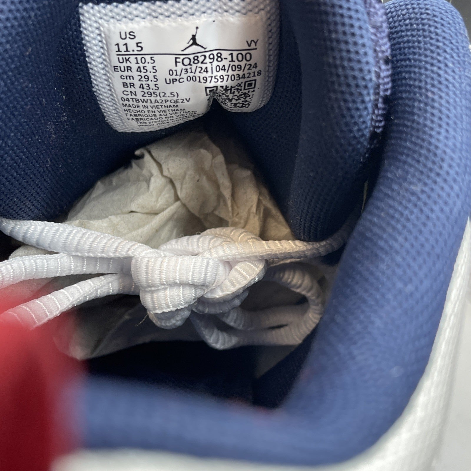 Size 11.5 - Jordan Max Aura 6 USA White Blue Suede Leather (FQ8298-100)