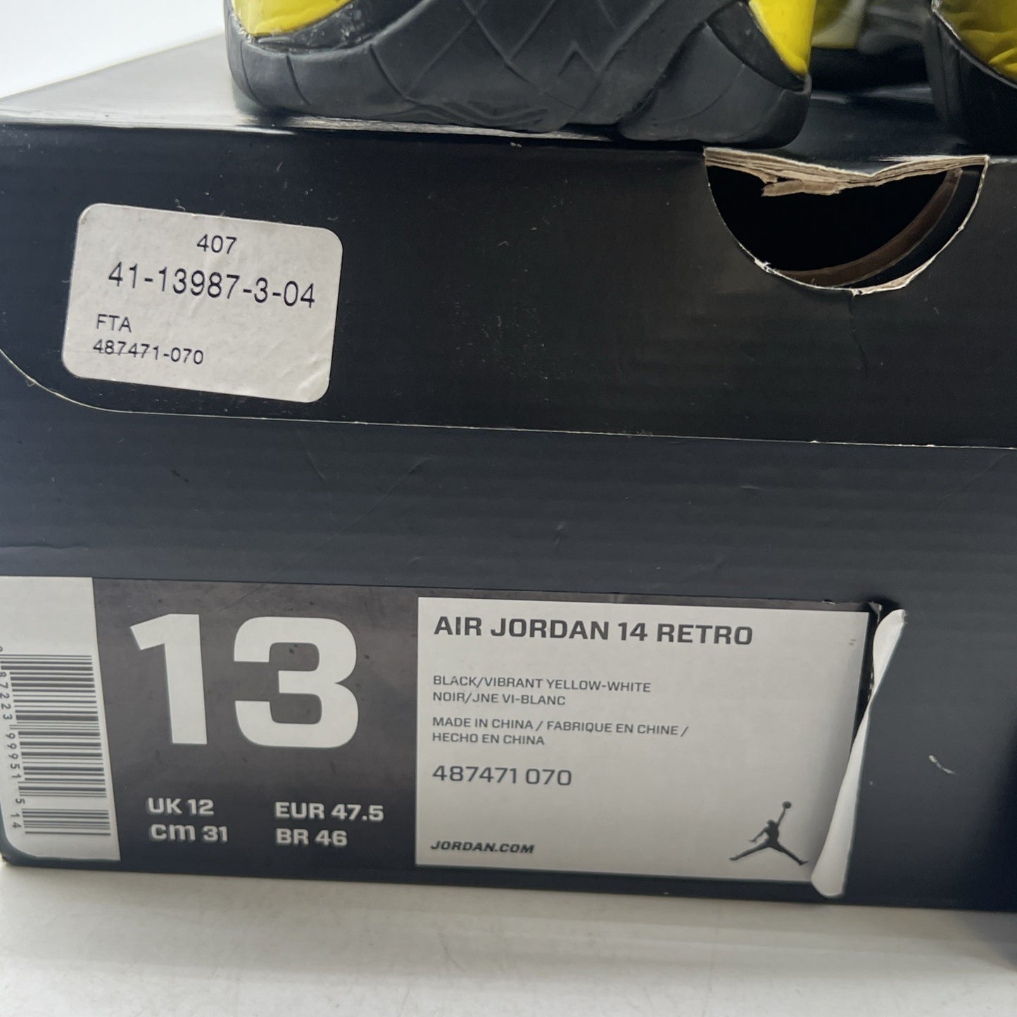 Size 13 - Air Jordan 14 Retro Thunder (487471-070)