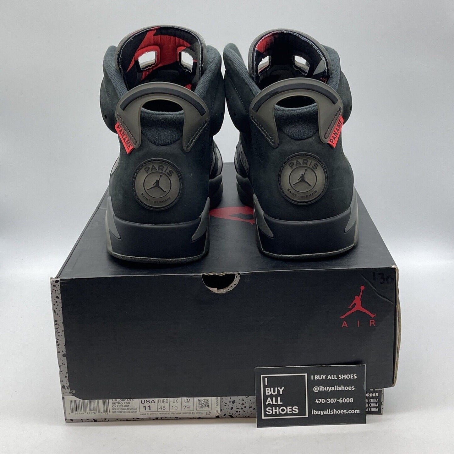 Size 11 - Paris Saint-Germain x Air Jordan 6 Retro Iron Grey Black (CK1229-001)