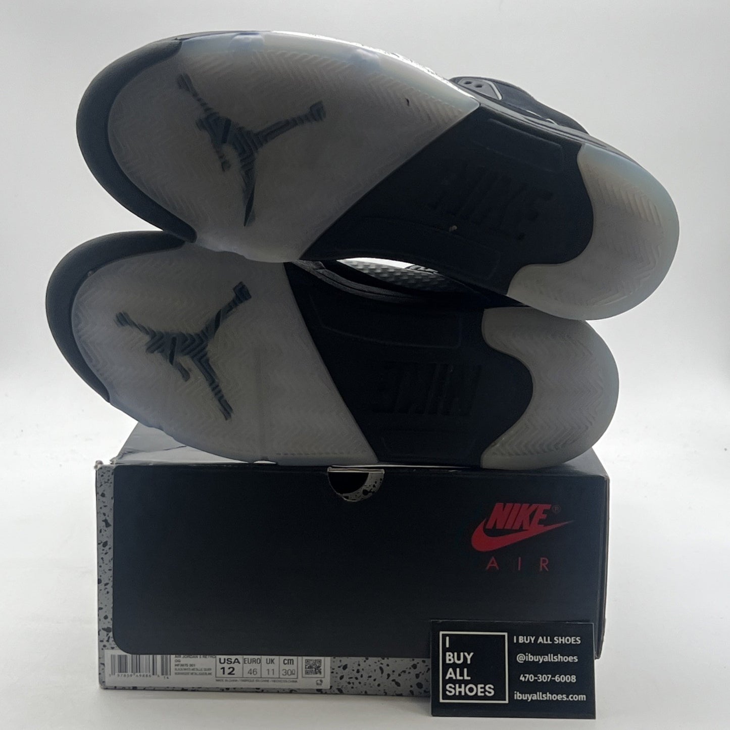 Size 12 - Air Jordan 5 Retro OG Black Metallic Reimagined (HF3975-001)
