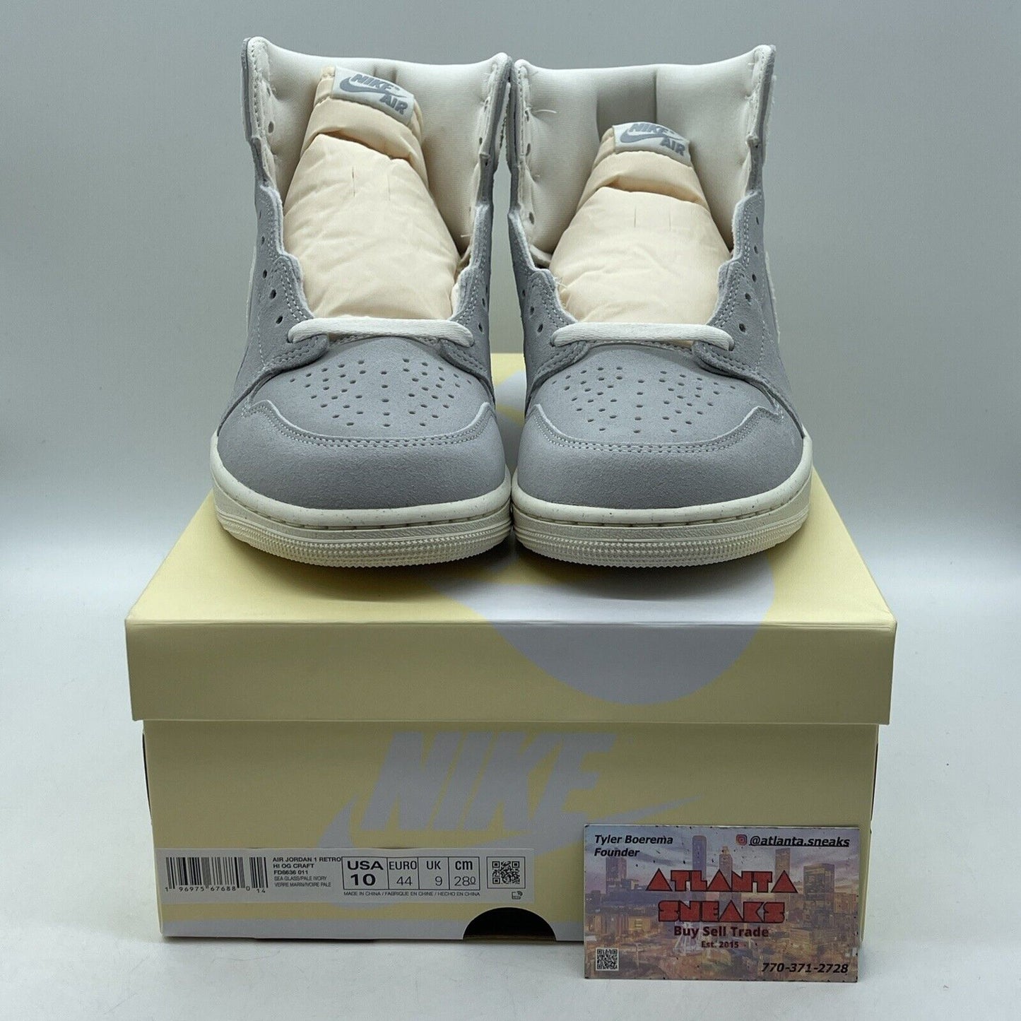 Size 10 - Air Jordan 1 Retro OG Craft High Ivory Grey Suede (FD8636-011)