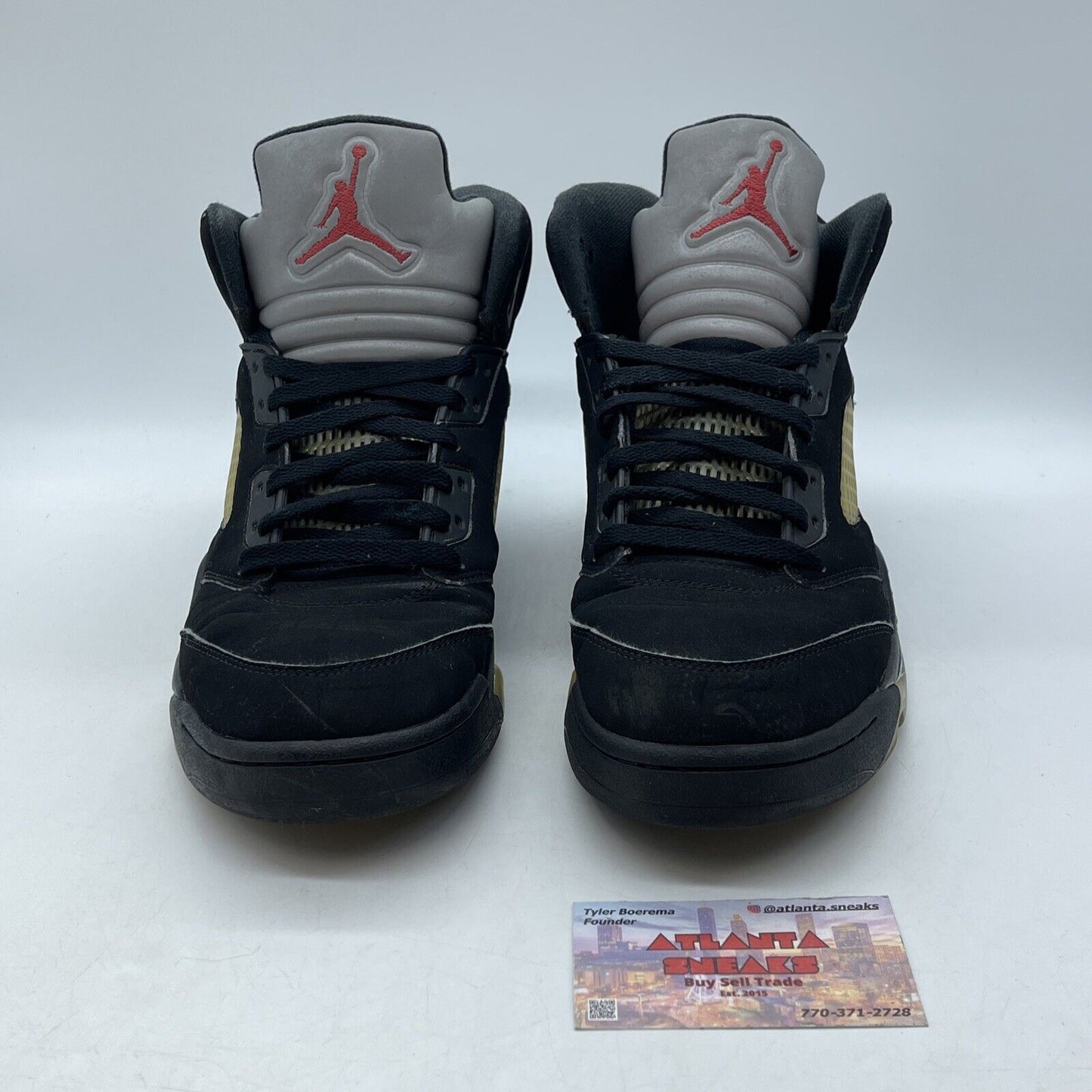 Size 10 - Jordan 5 OG Mid Metallic Silver Black Grey Red Suede (845035-003)