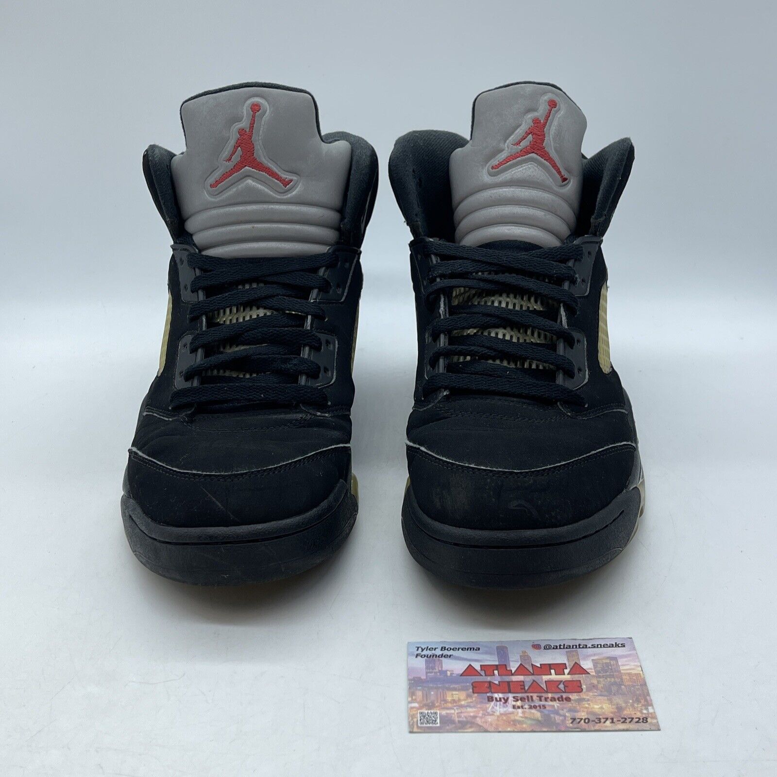 Size 10 - Jordan 5 OG Mid Metallic Silver Black Grey Red Suede (845035-003)