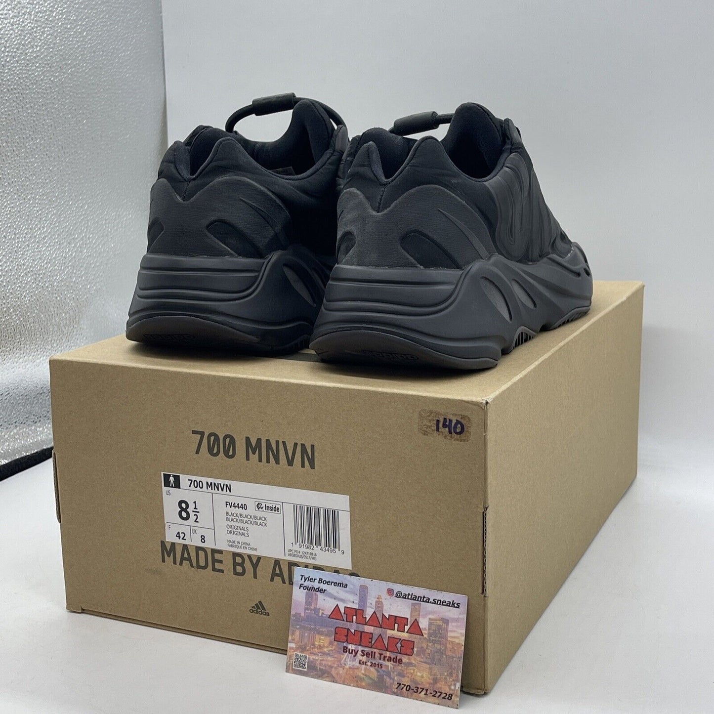 Size 8.5 - adidas Yeezy Boost 700 MNVN Triple Black Suede Leather (FV4440)