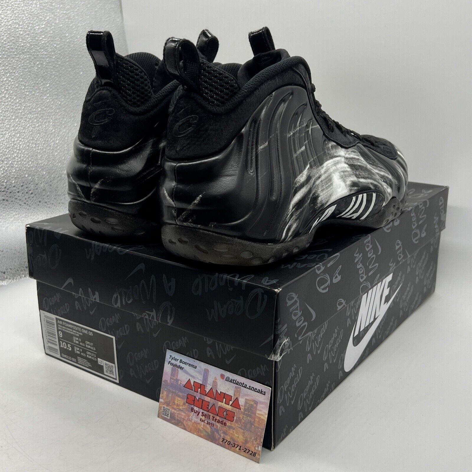 Size 9 - Nike Air Foamposite One QS Dream A World - Black White Suede DM0115-002