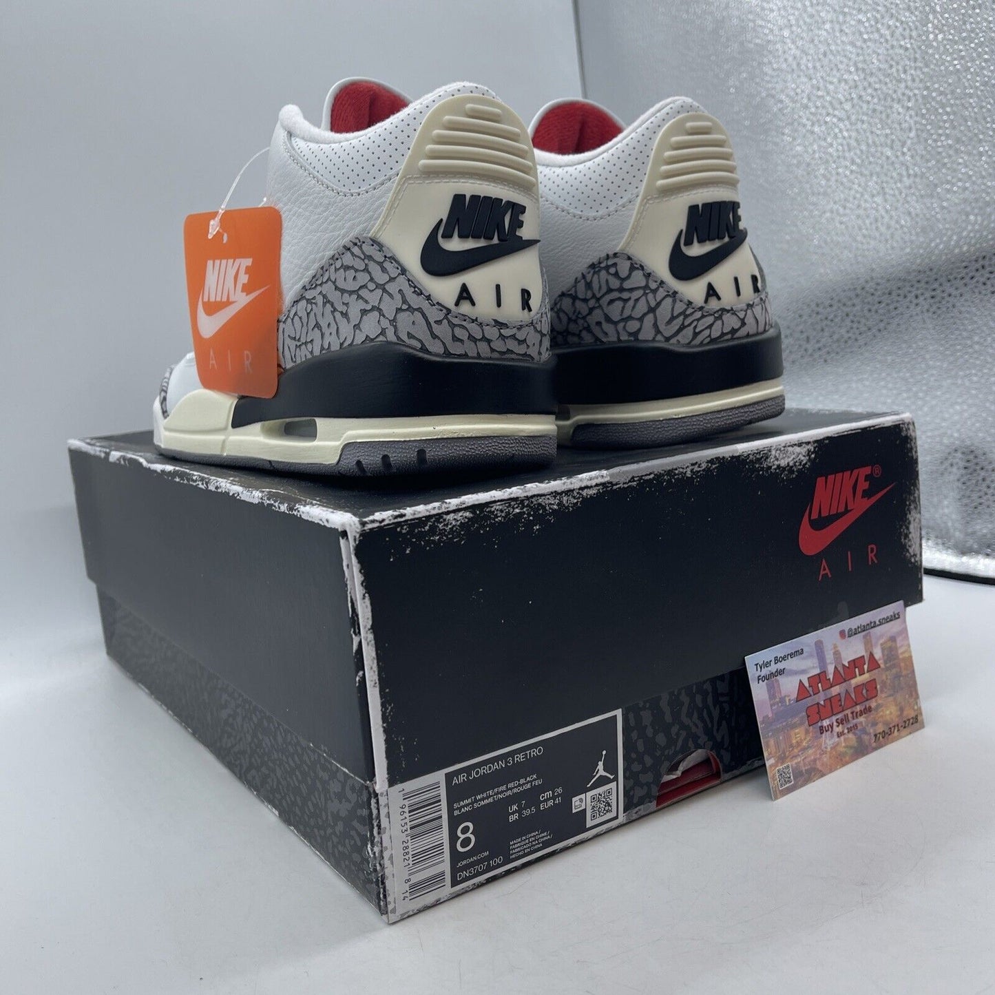 Size 8 - Jordan 3 Retro Mid White Cement Reimagined White Leather (DN3707-100)