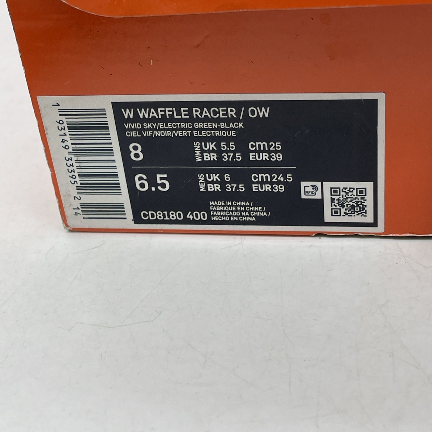 Size 8W - Nike Off-White x Waffle Racer Vivid Sky (CD8180-400)