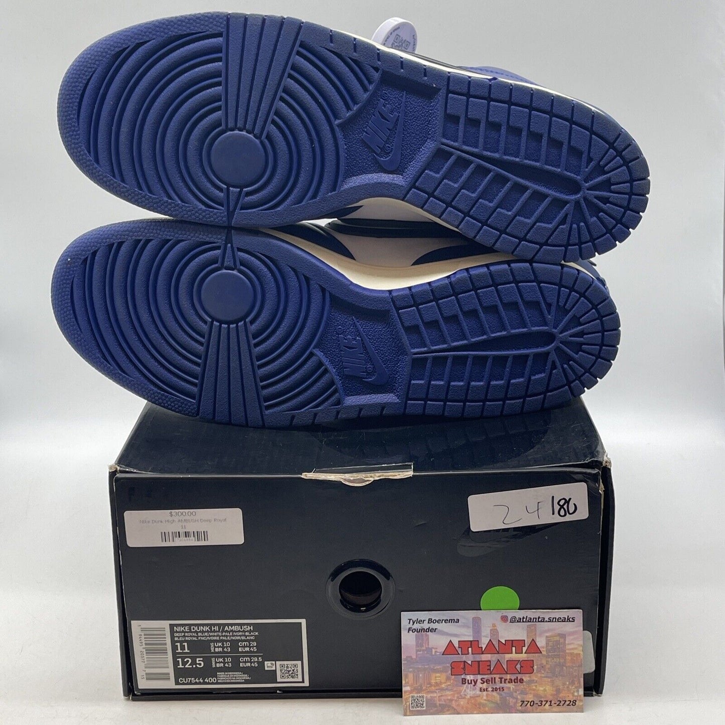 Size 11 - Nike AMBUSH x Dunk High Deep Royal White Black Blue (CU7544-400)
