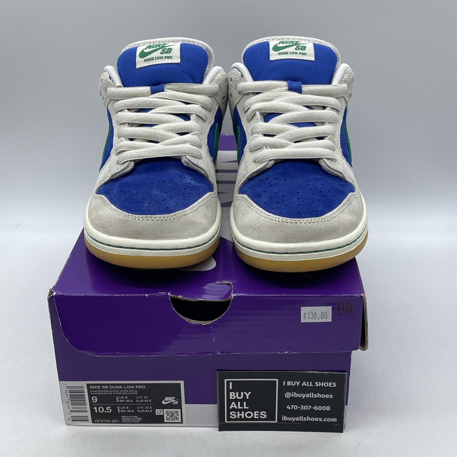 Size 9 - Nike Dunk Pro SB Low Hyper Royal Malachite (HF3704-001)