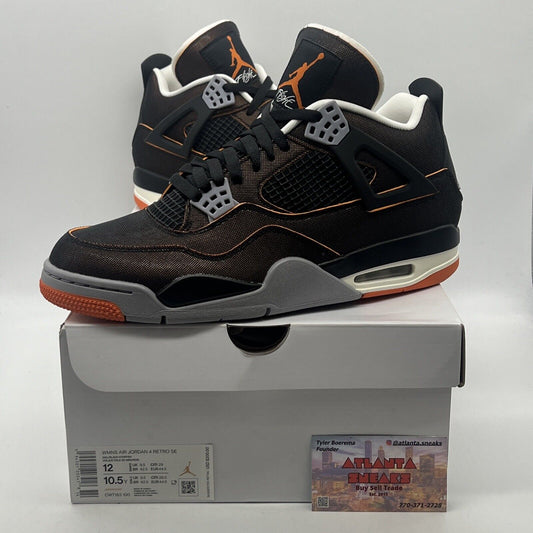 Size 12 - Air Jordan 4 Retro Starfish W Black Grey Orange (CW7183-100)