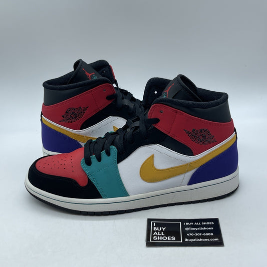 Size 11 - Air Jordan 1 Mid Multi-Color Suede Leather (554724-125)