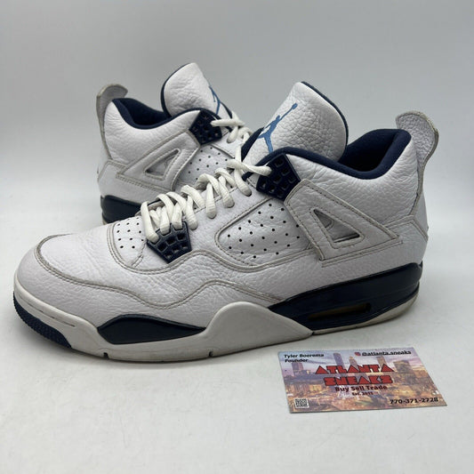 Size 9.5 - Air Jordan 4 Retro LS Columbia White Navy Leather (314254-107)