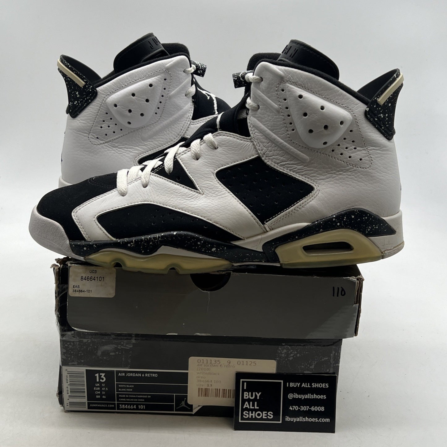 Size 13 - Air Jordan 6 Retro Oreo (384664-101)