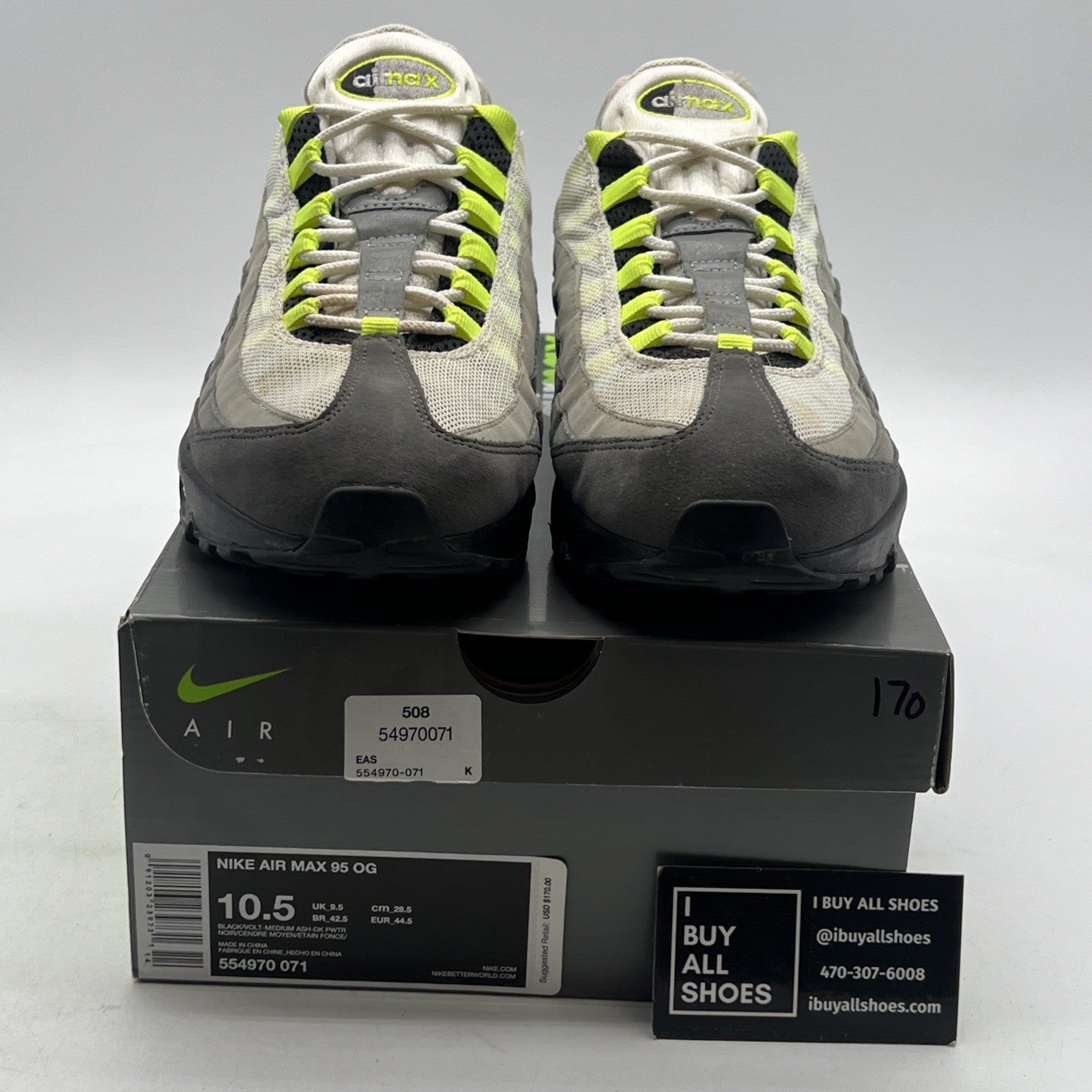 Size 10.5 - Nike Air Max 95 OG 2015 Neon (554970-071)