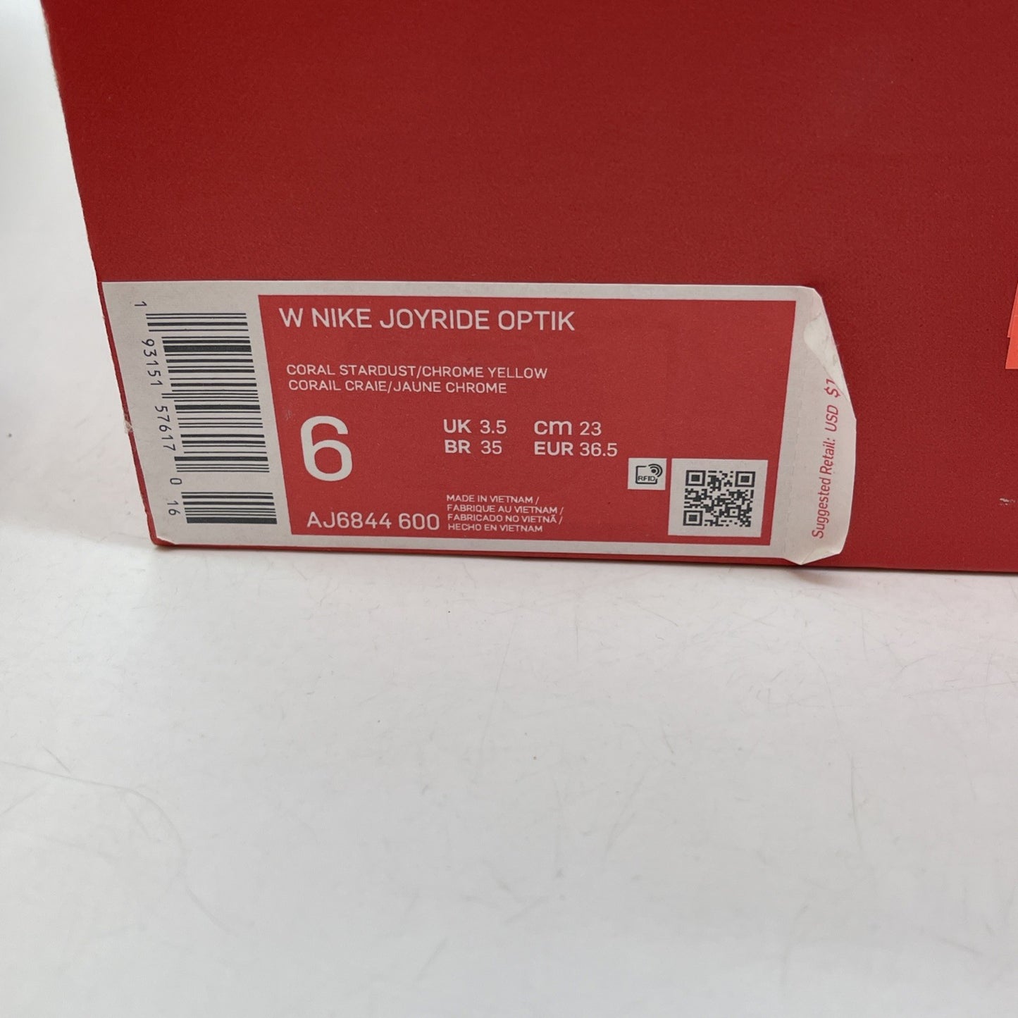 Size 6W - Nike Joyride Optik Coral Stardust  Pink Black Suede (AJ6844-600)