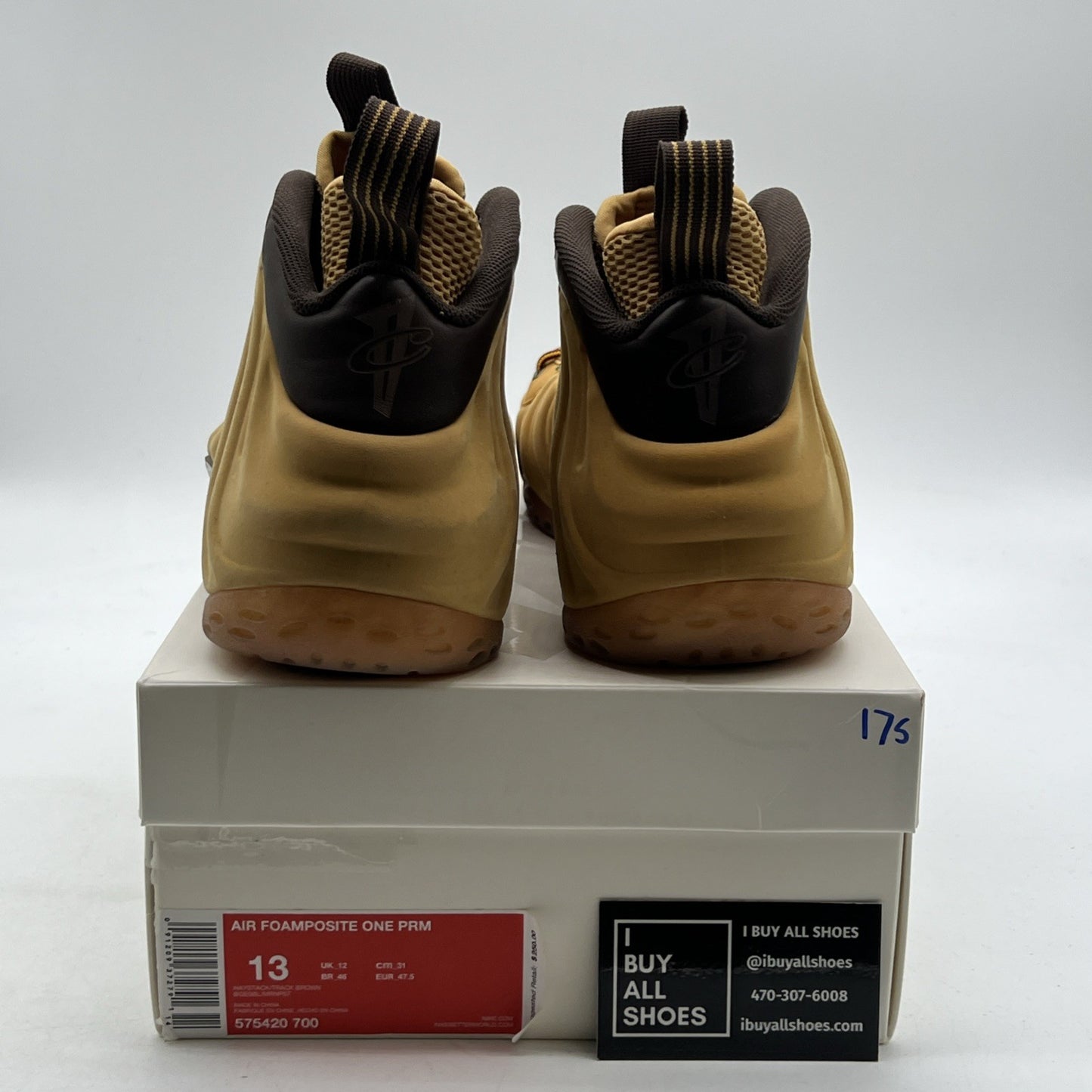 Size 13 - Nike Air Foamposite One Premium Wheat Haystack Sneakers (575420-700)