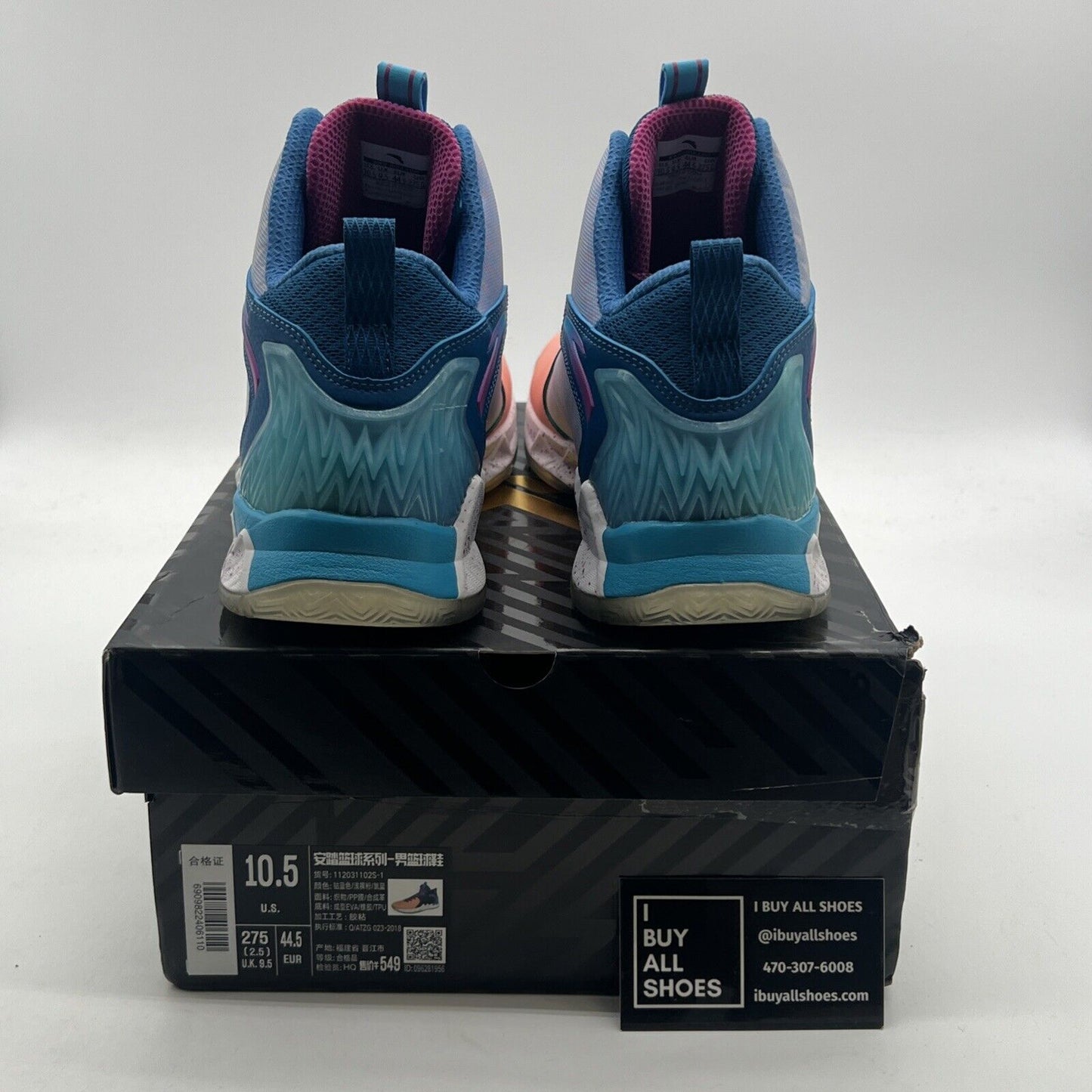 Size 10.5 - ANTA KT2 Klay Thompson All Star Pink/Blue Turquoise Basketball Shoes