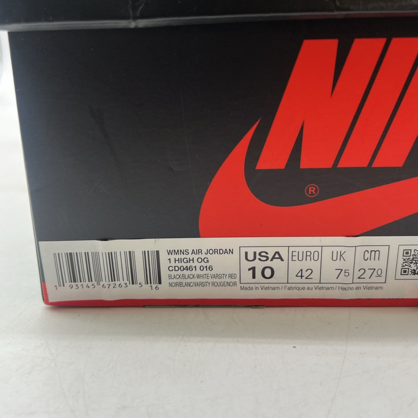 Size 10W - Air Jordan 1 Satin Black Toe W (CD0461-016)