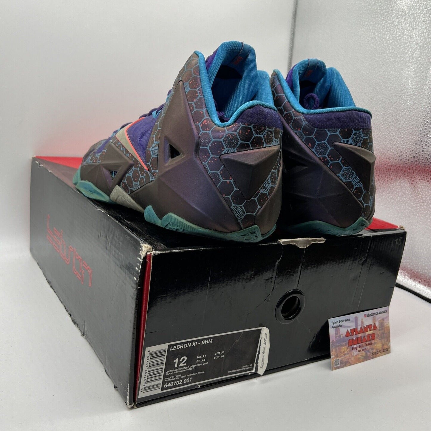 Size 12 - Nike LeBron 11 Hornets Purple Blue (616175-500)