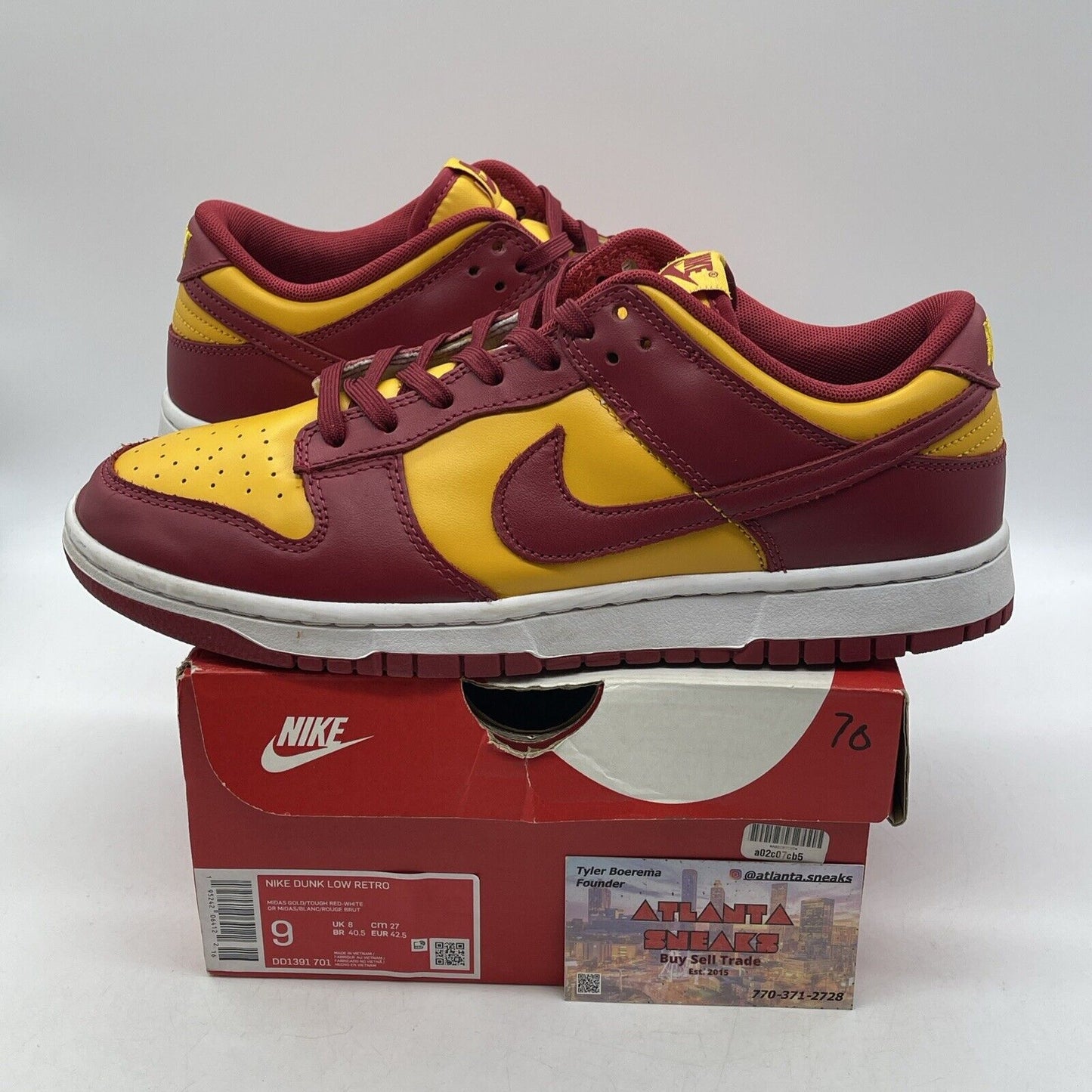 Size 9 - Nike Dunk Low USC - Red Yellow White Leather (DD1391-701)