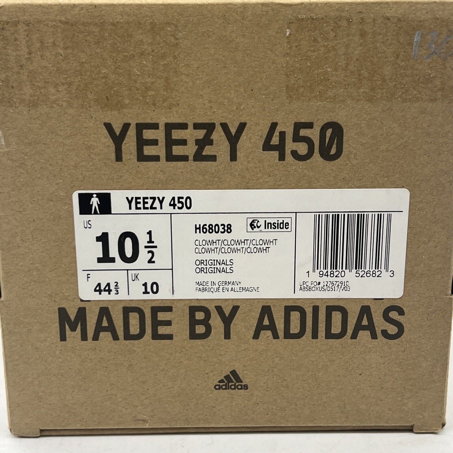 Size 10.5 - adidas Yeezy 450 Cloud White (H68038)