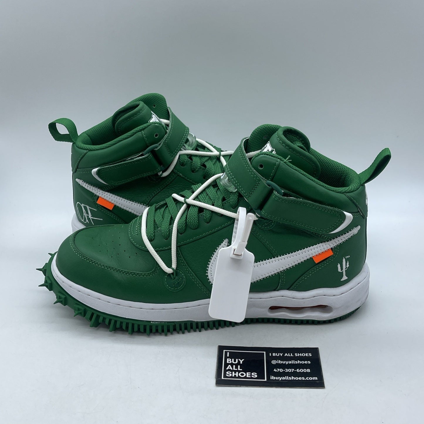 Size 11 - Nike Off-White x Air Force 1 SP Leather Mid Pine Green (DR0500-300)