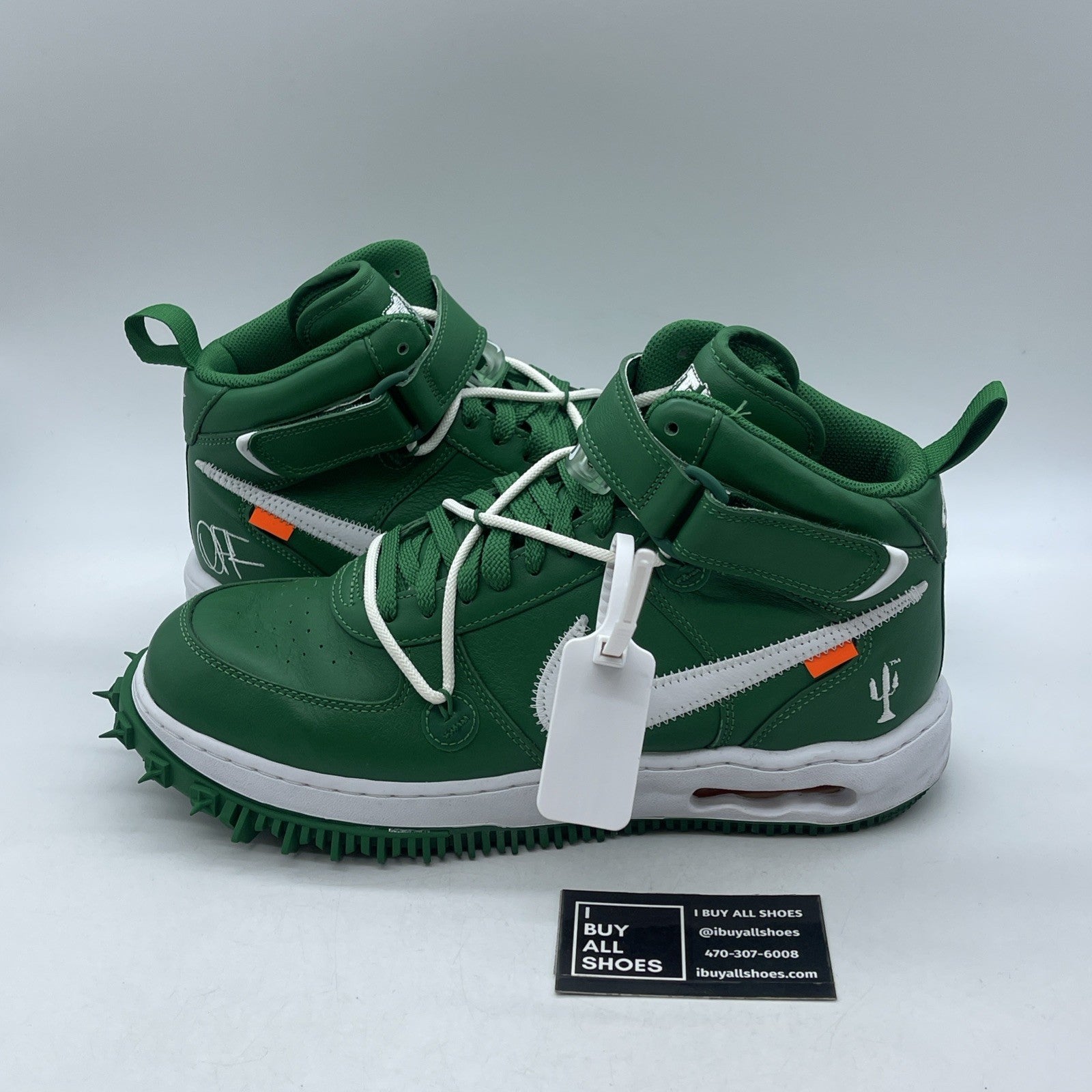 Size 11 - Nike Off-White x Air Force 1 SP Leather Mid Pine Green (DR0500-300)