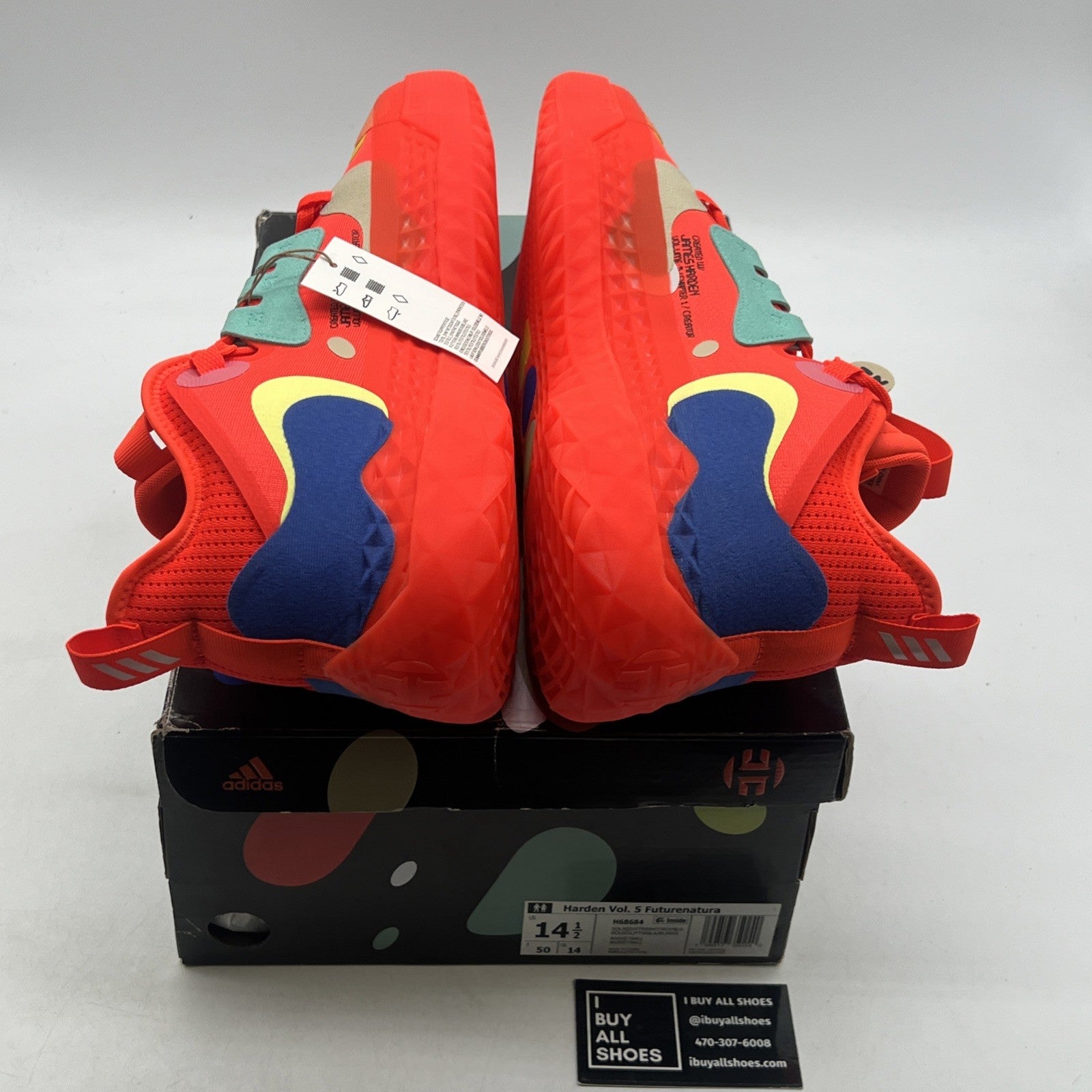 Size 14.5 - adidas Harden Vol. 5 Futurenatural Solar Red (H68684)