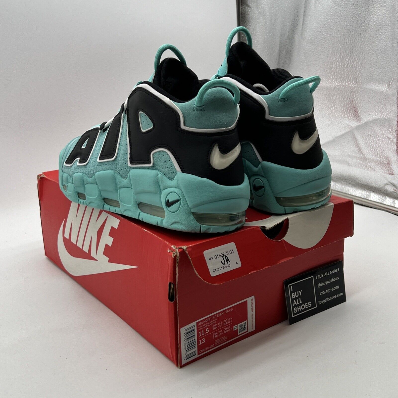 Size 11.5 - Nike Air More Uptempo '96 QS Light Aqua (CN8118-400)